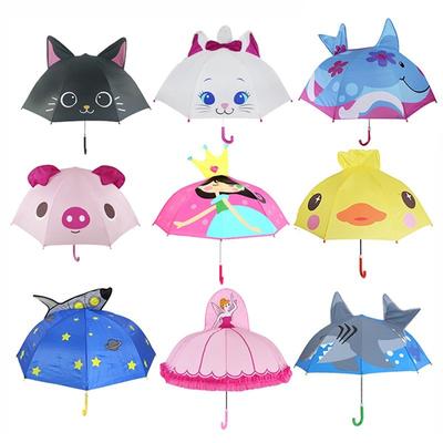 9 kolorów Cute Cartoon parasol dla dzieci animacja kreatywny, długi uchwyt 3D modelowanie uszu dla dzieci parasol dla chłopców dziewcząt