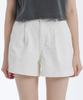 UNKNOWN PLANET Essential One-Pleat Denim Shorts White