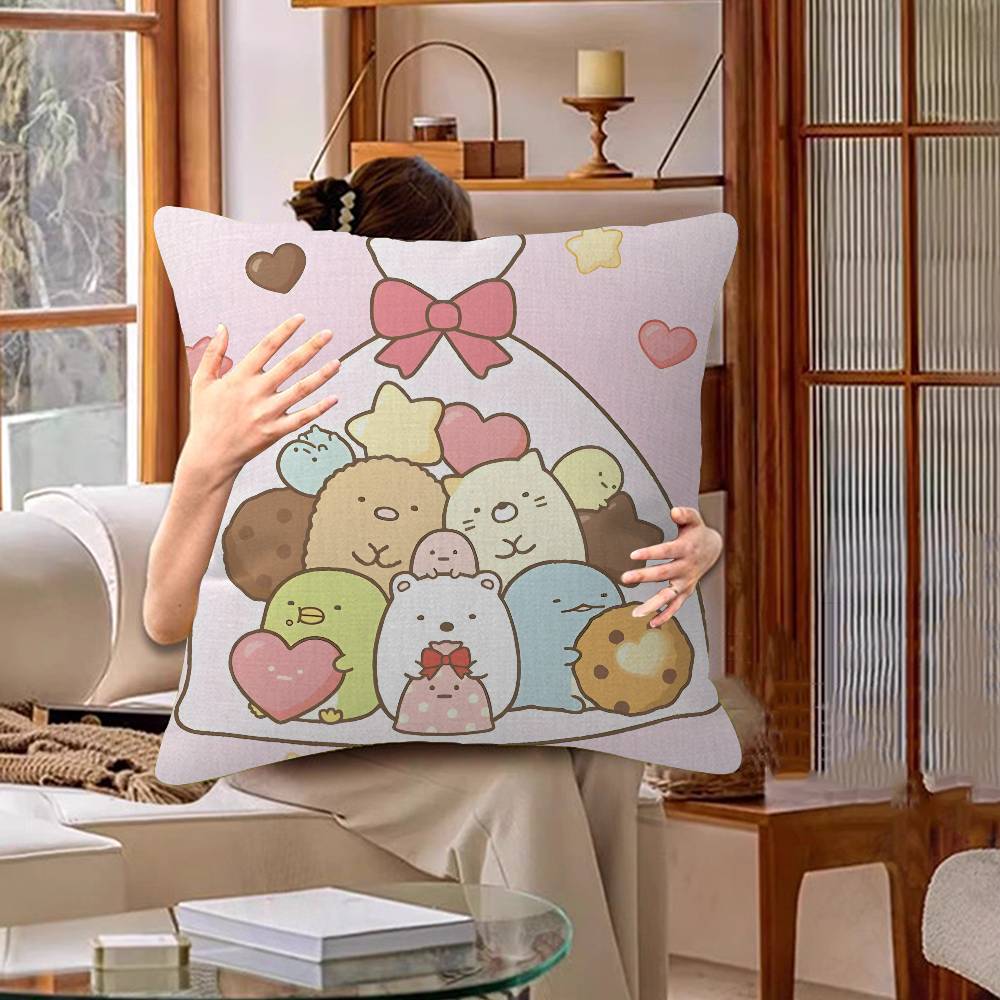Cartoon S-Sumikko Cute G-Gurashis Pillow Cover Sofa Cushion Cover Home Room Decoration Children Gift