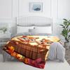 Adorable Chipmunks Autumn Leaves Fleece Blanket Fall Theme Woodland Animals Soft Flannel Throw Cover Kids Room Gift for Children
