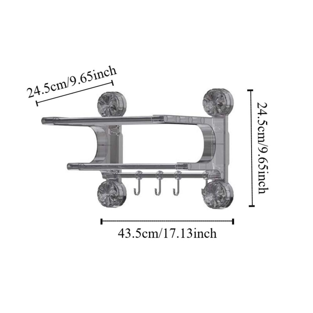 Wall Mount Toilet Storage Rack Vacuum Suction Cup Towel Rack Bathroom Towel Holder With Hook  Home