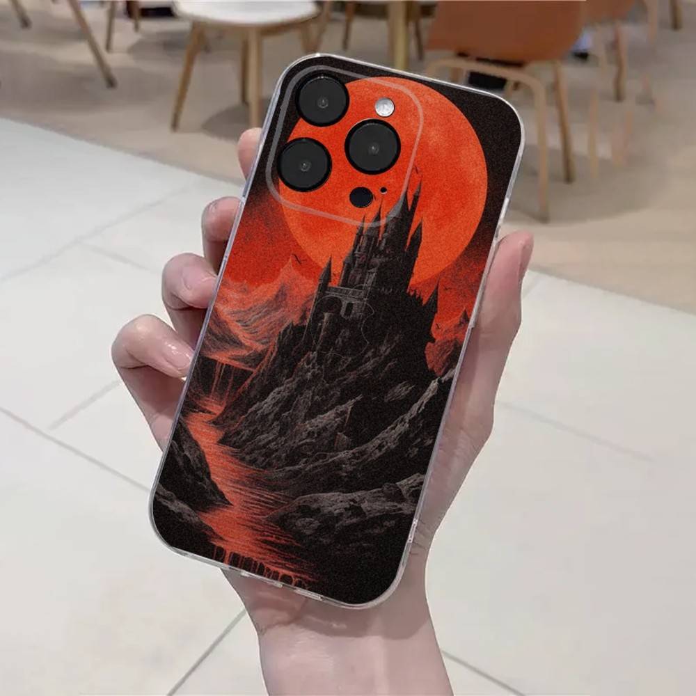 C- Castlevania Phone Case For iPhone 16,15,14,13,12,11 Plus,Pro,Max,XR,XS,X,7,8 Plus,SE,Mini Transparent Soft Cover