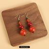 Niche design beeswax earrings retro long literary temperament women's antique cheongsam simple Tibetan earrings