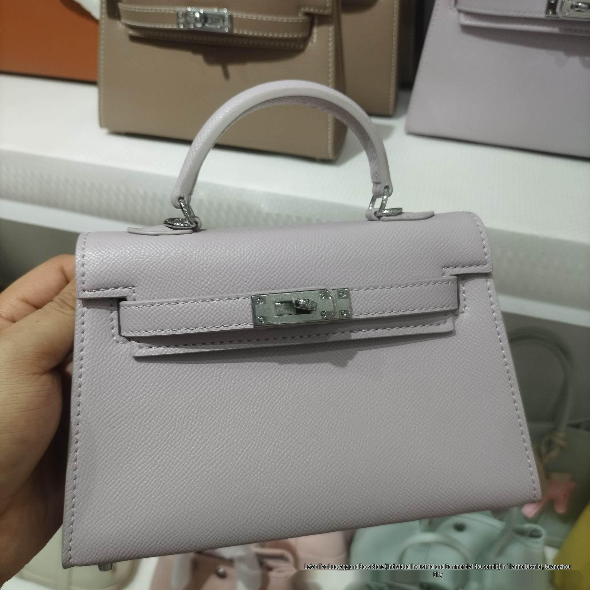 Zweite Generation Kelly Tasche mit Palmenmuster 2026: Neue High-End Mini-Tote & Crossbody Damen-Handtasche 1 white