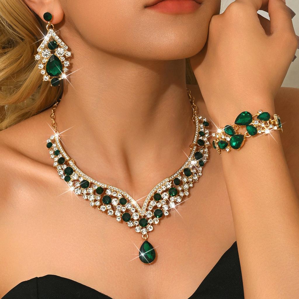 Vintage Jewelry Statement Necklace Set - Luxury Evening Gown Accessories
