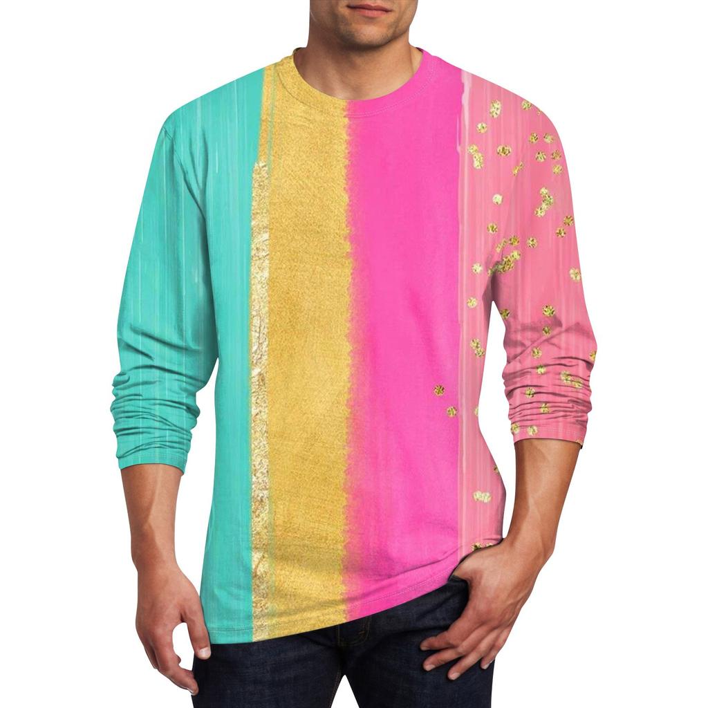 Men's T Shirt O-Neck Clothing Apparel Outdoor Long Sleeve Print Fashion Designer Vintage