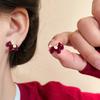Retro Silver Little Horse Flocked Earrings - Korean Style, Simple & Versatile Niche Studs for a Fashionable High-End Look