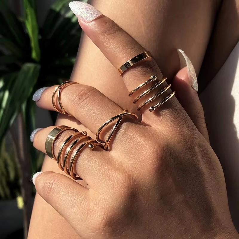 Trendy New Bohemian Women's Rings Set Vintage Antique Laides Retro Fingers Accessories anillos mujer Retro bague femme