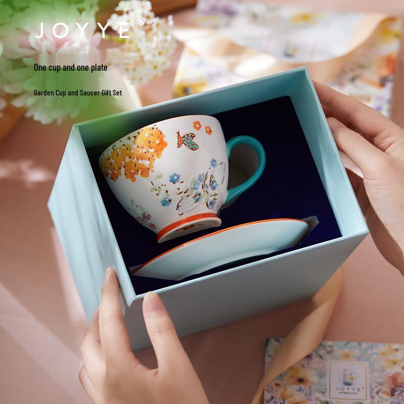 JOYYE Garten Keramik Kaffee-/Teetasse und Untertassenset