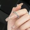 Niche Design Simple Inlaid Zircon Retro Punk High-End Ring Female Opening Fashionable And Cold