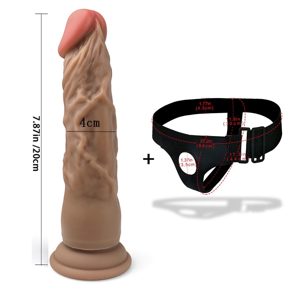 Sele Strap-On Realistiske Dildoer Anal G-punkt Stimulering Prostata Massasjeapparat Voksen Sexleketøy for Kvinner Par Lesbisk