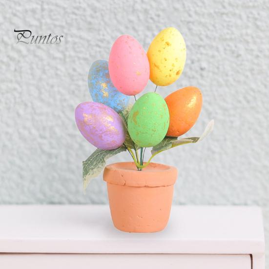 Osterei-Bonsai, bunt, simuliertes Osterei, Topfpflanze, DIY-Schaum-Hasen-Eier für Zuhause, Party-Dekoration