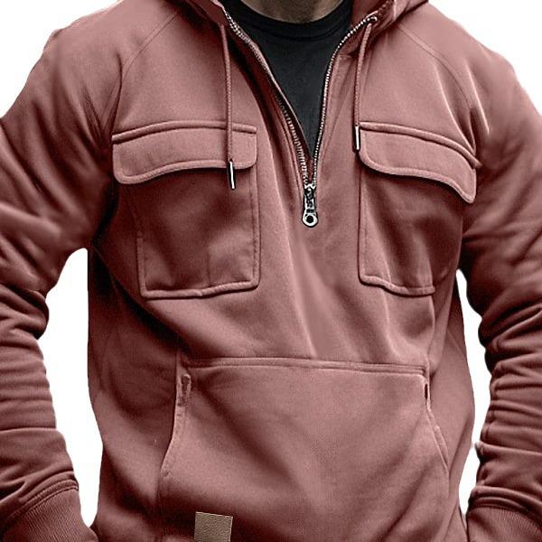 Herren Vintage Distressed Kapuzen-Sweatshirtjacke für Frühling, Herbst und Winter.
