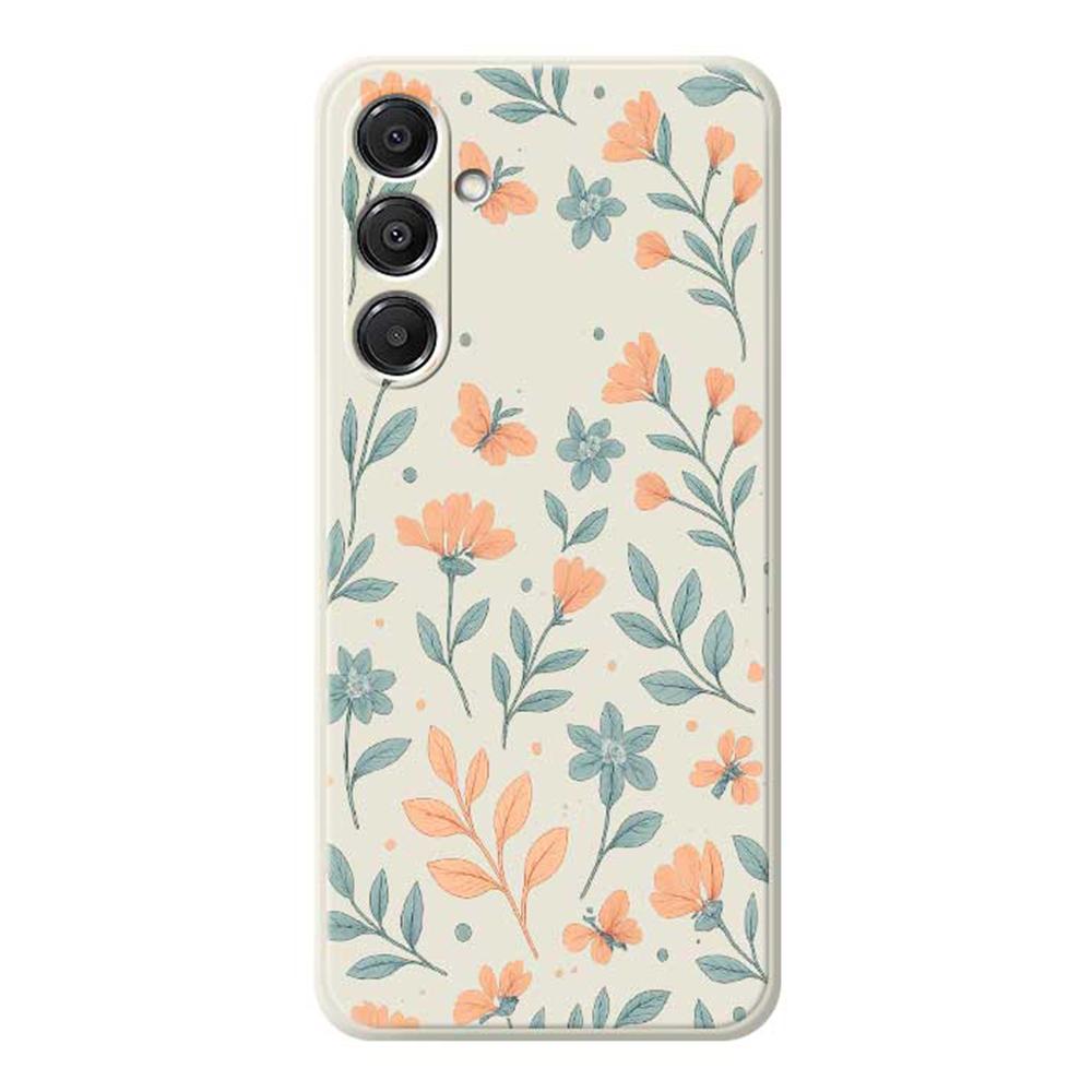

For Samsung Galaxy A16 5G/4G Case Yellow Flowers Pattern Printing Straight Edge TPU Phone Back Cover Beige