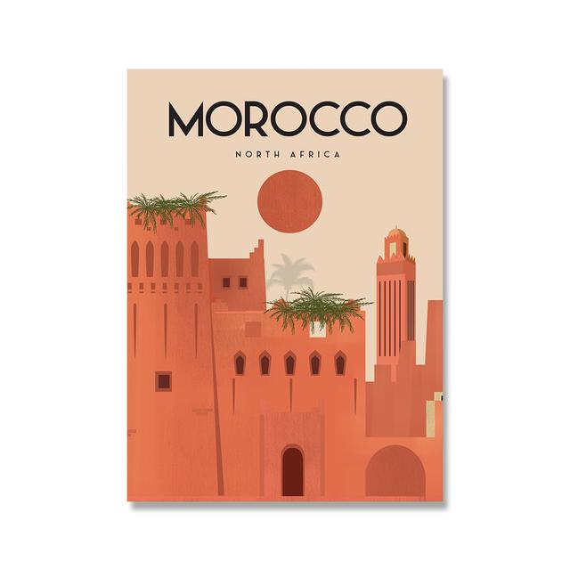 Modern Morocco Landscape Poster Paris New York City Travel Canvas Painting Wall Art Modular Print Pictures Aisle Home Decoration No Frame