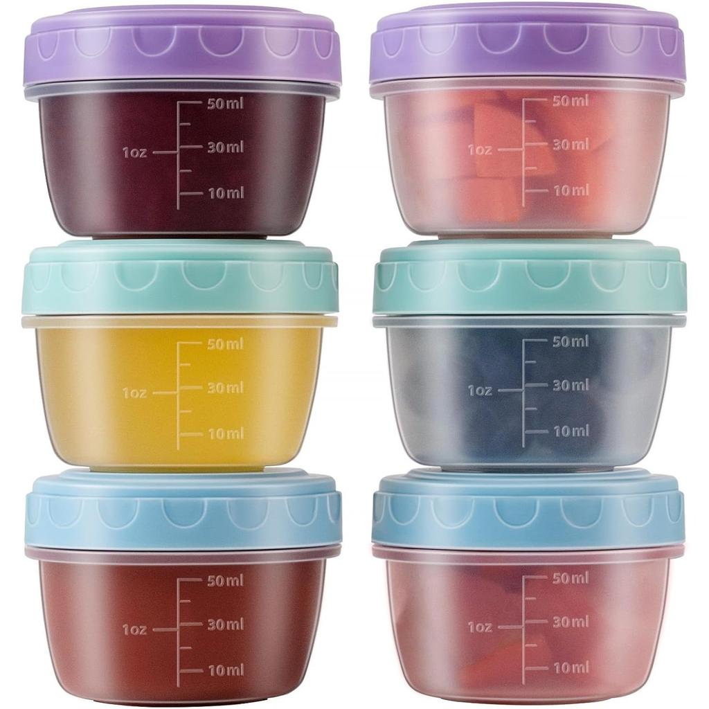 1-6 Pack 2.7 OZ Salad Dressing Container to Go with lids Tiny Condiment Containers Small Sauce Containers for Lunch Box