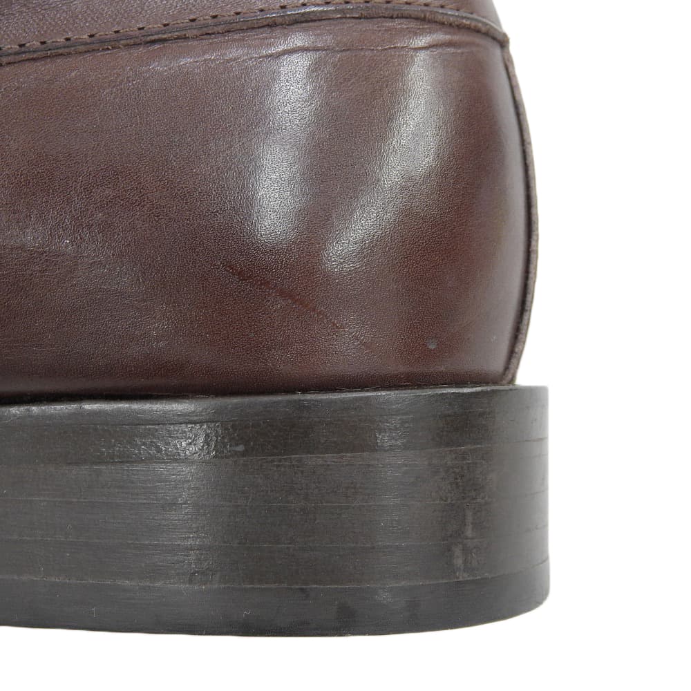 EMPORIO ARMANI Men's Brown Leather Loafers, Size 40, XEU095 shoes 40 BrownUsed