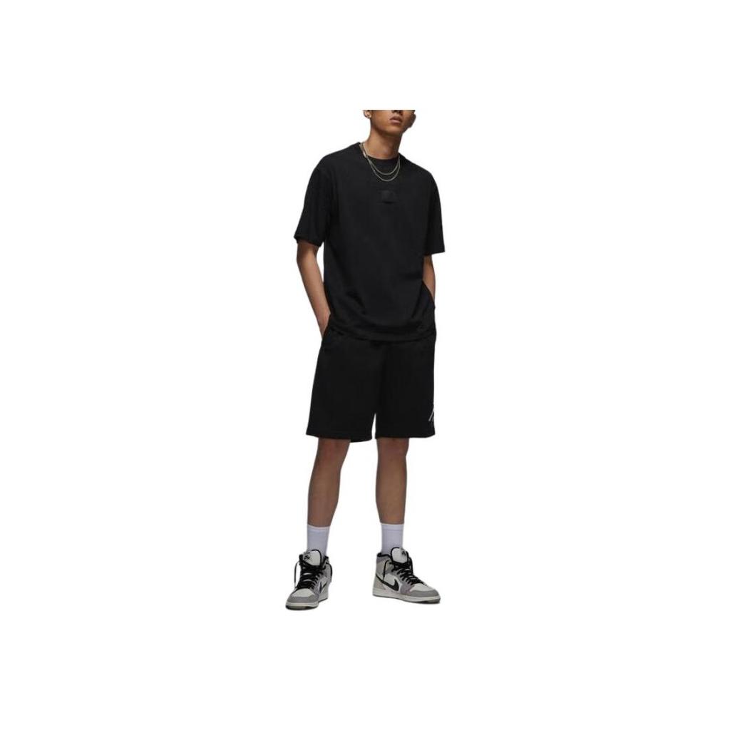 Jordan Flight Essentials Solid Color Casual Crew Neck Short Sleeve T-Shirt Men Tops Black FZ1913-010