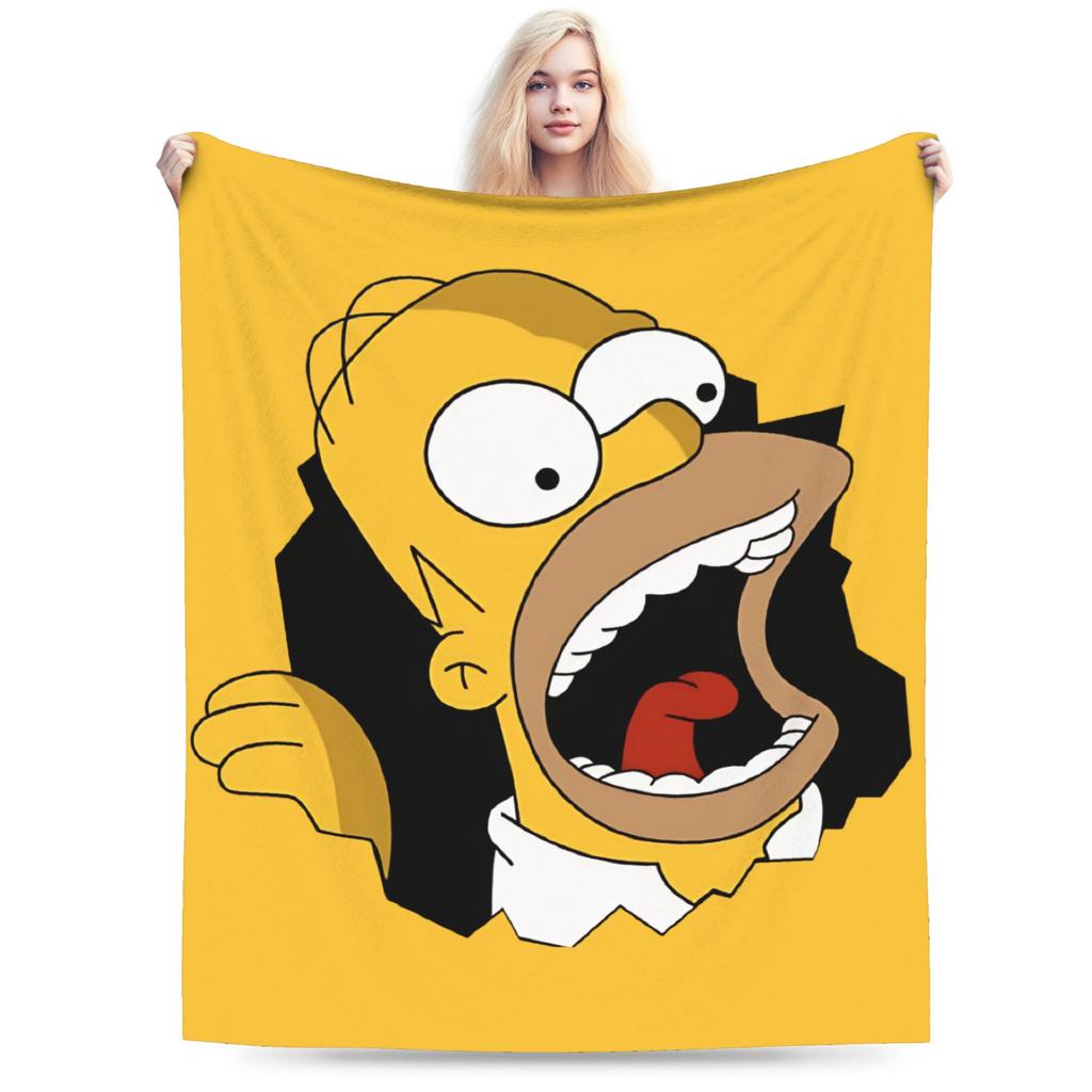 The Simpsonseds Face Throw Blanket for Couch Soft Cozy Plush Blanket 50x60 Inch Multiple Sizes Bedspreads for All Seasons