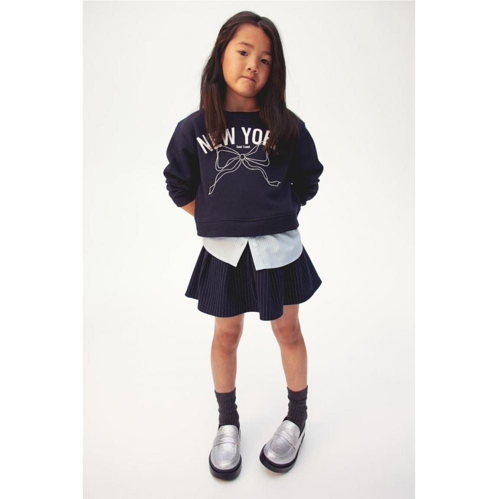 

Юбка-плиссе HM темно-синего цвета в тонкую полоску