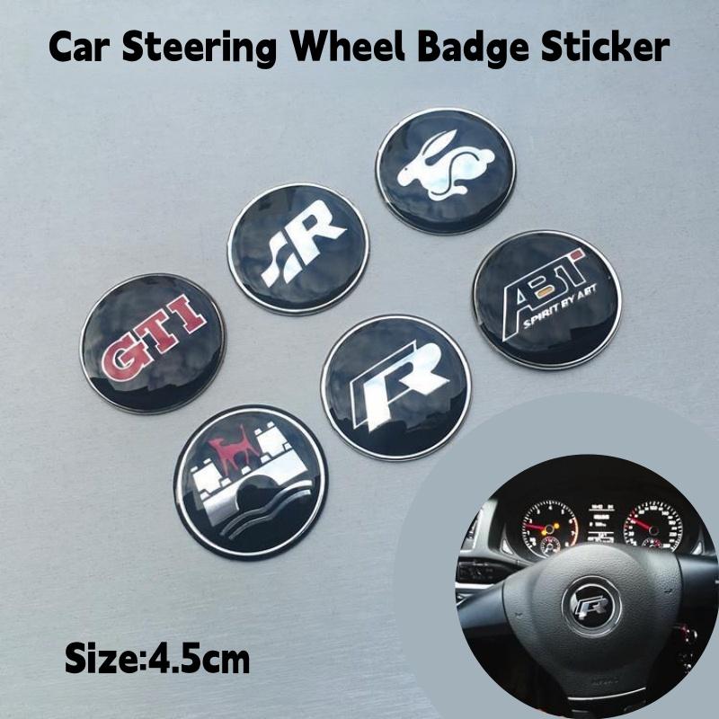 1Pc 4.5cm Car Steering Wheel Emblem Badge Sticker Decoration Accessories