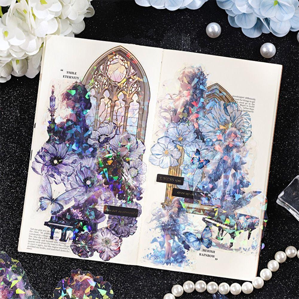 

Self Adhesive Piano Girl Graffiti Decals Manual Exquisite Pattern Decals Fridge Car Skateboard Cup Style F