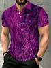[Printed Design - Not Textured] Purple Collar Neon Light Random Lines Skull Full Print Men'S Polo Shirt