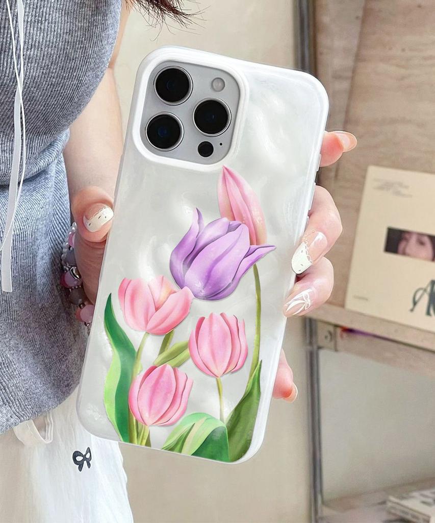 Red Flowers TPU Phone Case For iPhone Air 17 Pro 16 15 Pro Max 14 13 12 Pro 11 Shockproof Soft Silicone Transparent Cover