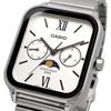 CaSio Standard Moon PhaSe Analog Men S Watch Metal Band Silver Mtp M305d 7a2v