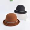 Factory Formal Roll up Brim Cloche Hat Fashion Trend Fedora Hats With Decorations Plain Top Winter Hat for Women
