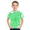 Summer Round Neck 3D Geometric Pattern Printed Top Fashionable Casual Short Sleeved Children's Boy T-shirts