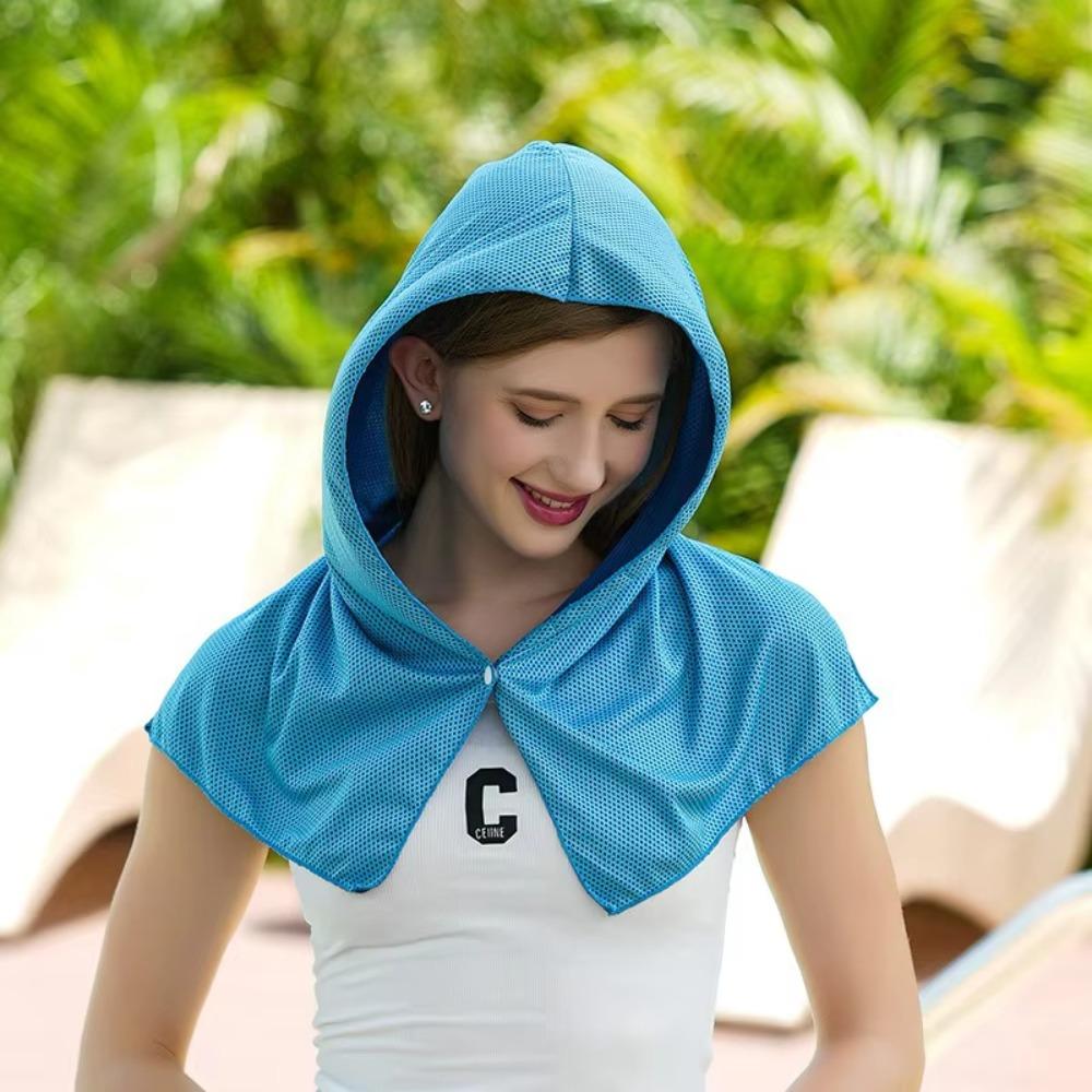 Cooling Hoodie Towel- Hood Towel Evaporative Cool Technology Cools Instantly When Wet Great for Sports Fitness Gym Bandana