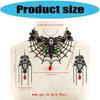 Lace Choker Necklace Rhinestones Earrings Set Halloween Costume Accessories Gothic Vampires Jewelry Set for Wedding