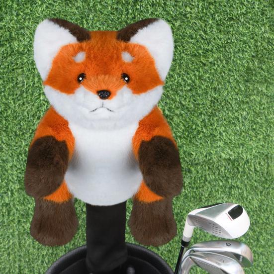 Plush Animal Golf Club Headcover Goat Fox Chipmunk Elk Wolf Sheepdog Raccoon