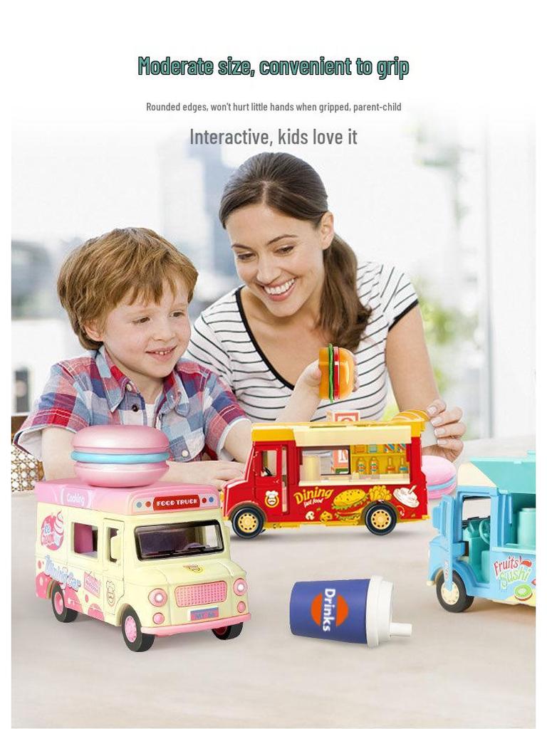 Douyin Hot Q Version Pretend Play Toy Mingyuan Hamburger & Ice Cream Car