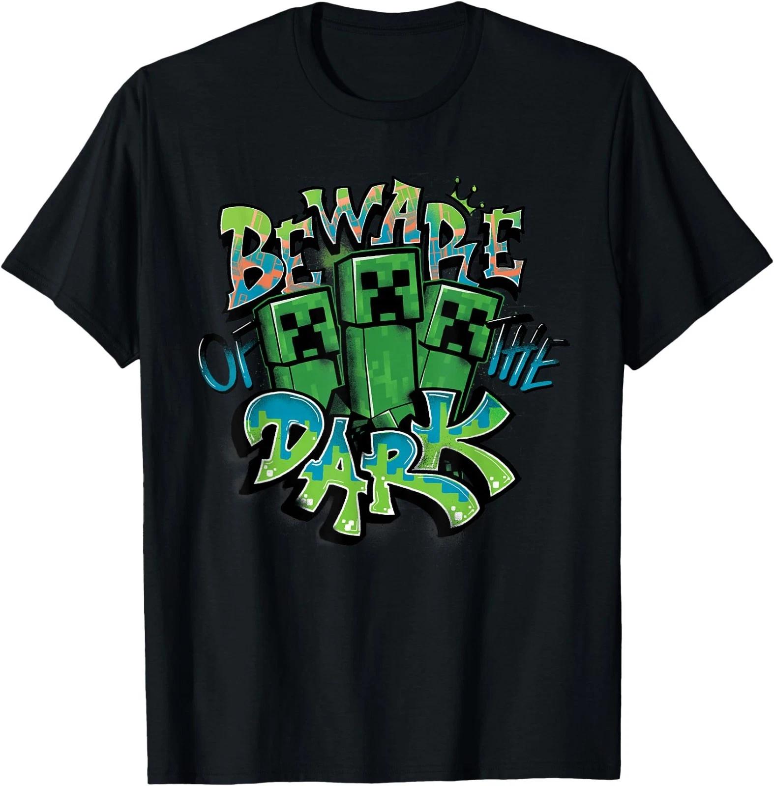 Minecraft Beware Of The Dark Creeper Graffiti Style T-Shirt S