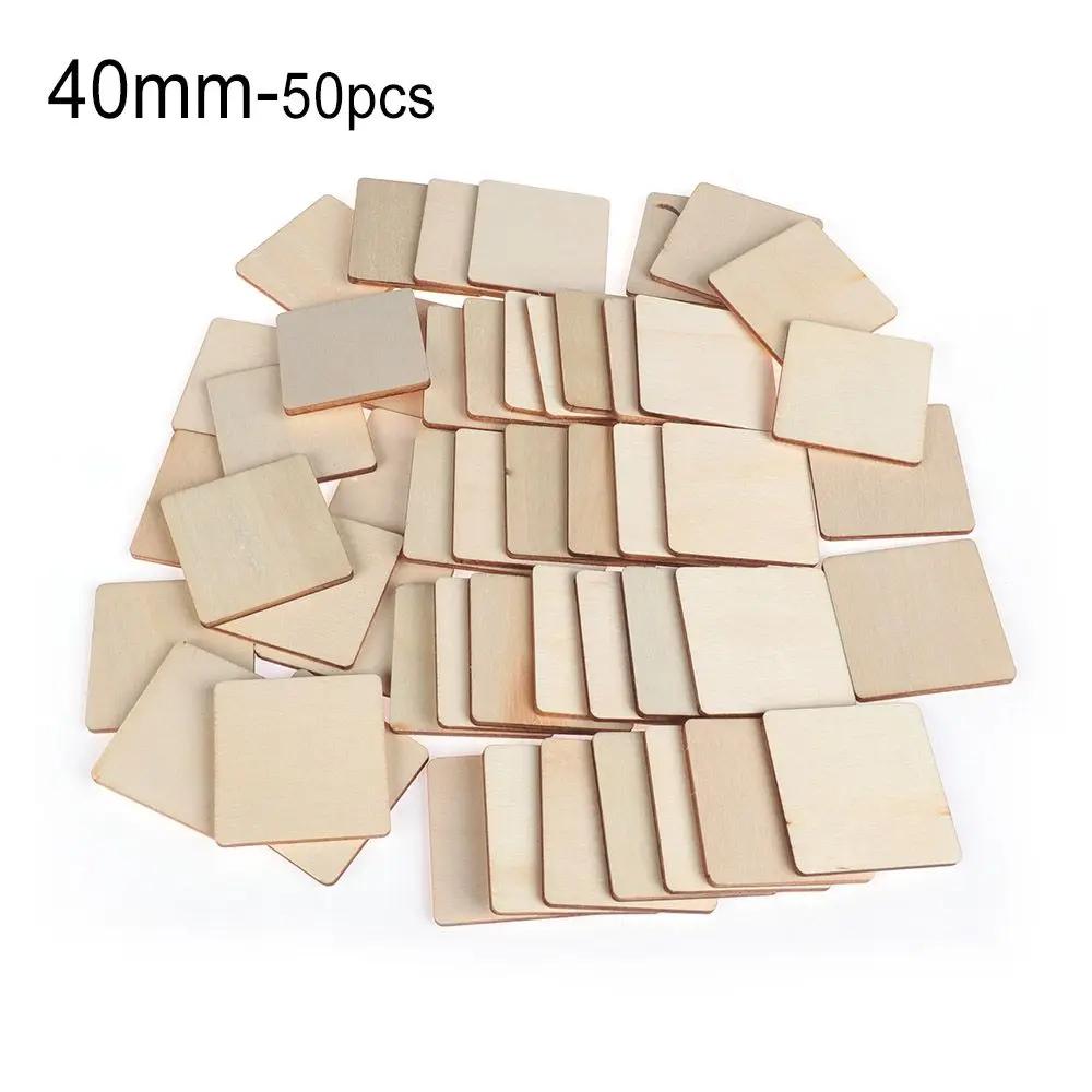 10-50pcs/set Unfinished Blank Rectangle Wooden Hanging Tags with Rope for Scrapbooing Party Favor Wedding Gift Tags