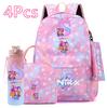 4 Pezzi/set Zaino Stampato con Lettere Inglesi Borsa Grande per Libri Borsa a Mano Custodia borsa con Portabottiglie Acqua da 750ml Zaino Scolastico Ragazzo Ragazza