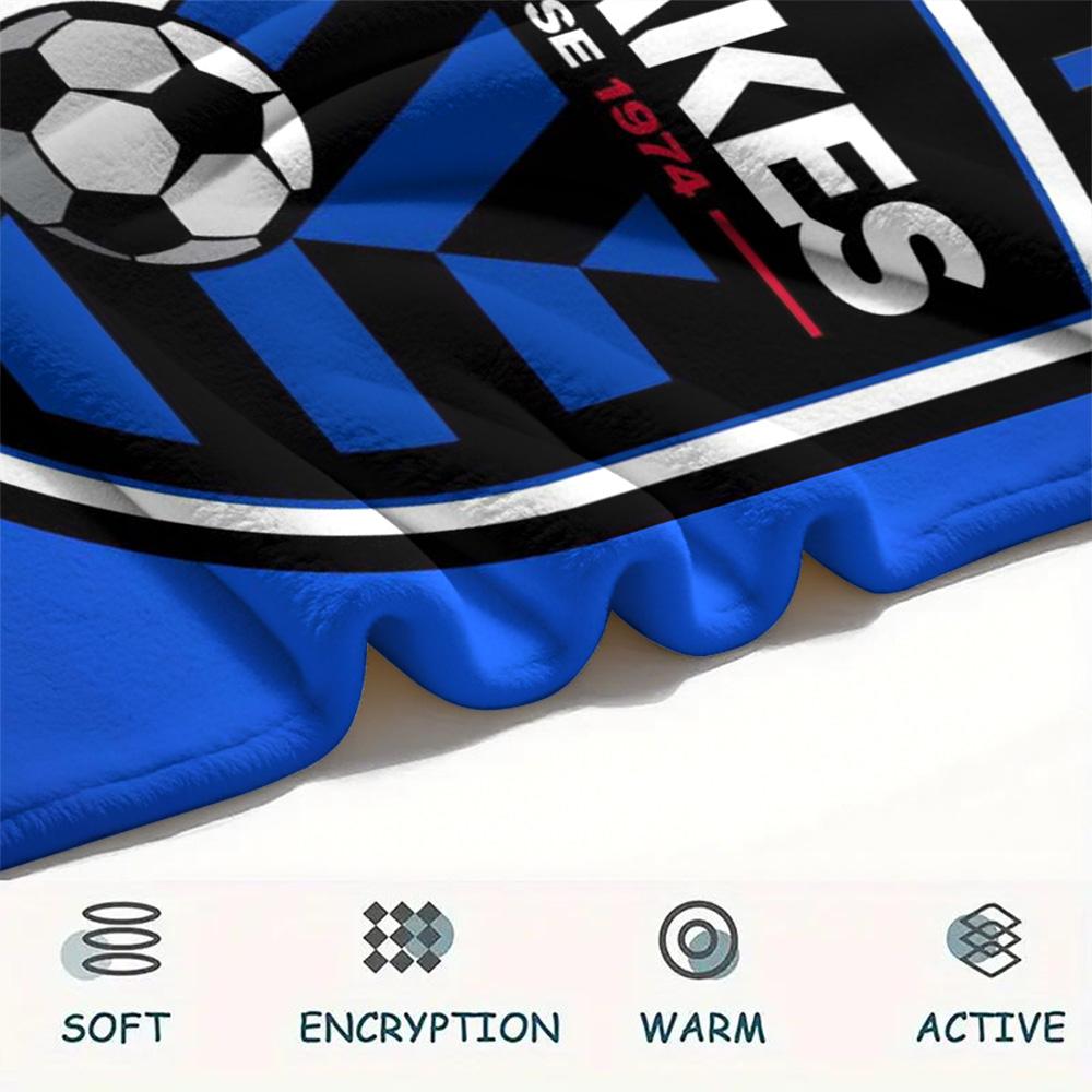 1Pc San Jose Earthquakes Print Flannel Blanket High Quality Warm Comfortable Cover for All Seasons Perfect for Gifts Home Decor