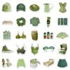 50-Piece Green Graffiti Style Cute Stickers for Journaling, DIY Phone Cases, and Luggage