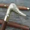 Antique Brown Wooden Walking Cane with Victorian Style Duck Head Handle, 91.44 Cm Stick