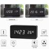 Luminous Wooden Clock Digital Alarm LED Display Electronic Rectangle Desk Table Clocks Temperature Timer Multi Function Eco