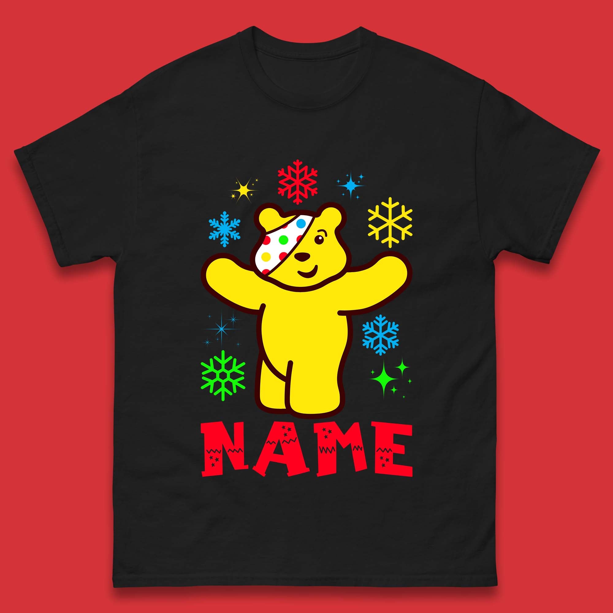 Spotty Pudsey Bear Christmas T Shirt L