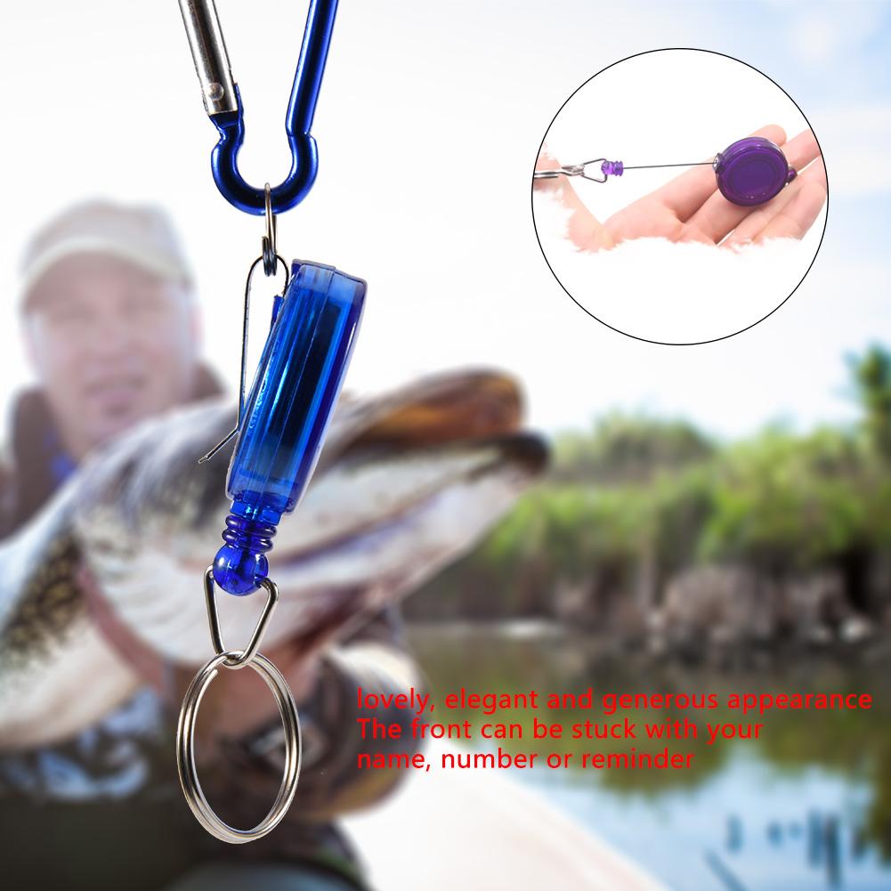 3Pcs Fly Fishing Tool Nylon Cord Stopper Retractable Ring Reel Holder Key Chain