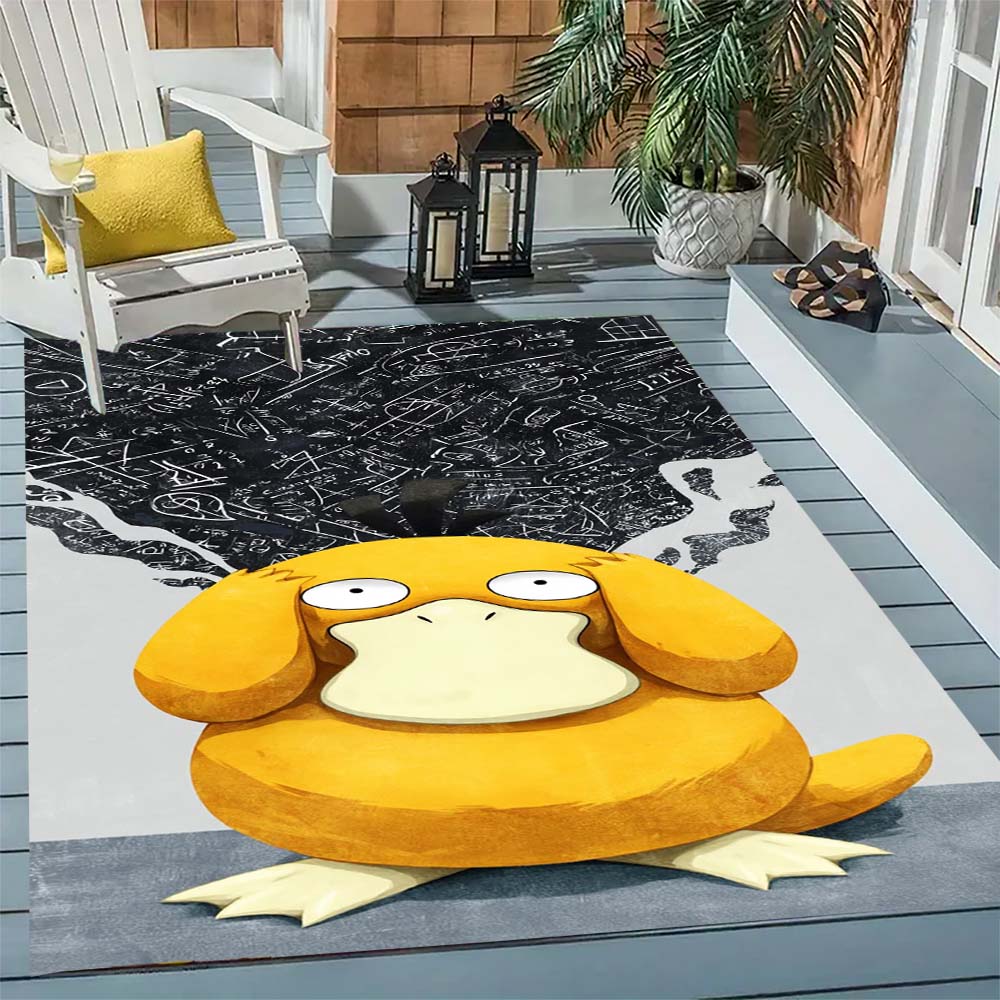 Pokemon Enton Süßer Teppich Schönes Cartoon-Enten-Design Waschbarer Anti-Rutsch-Teppich für Kinderzimmer