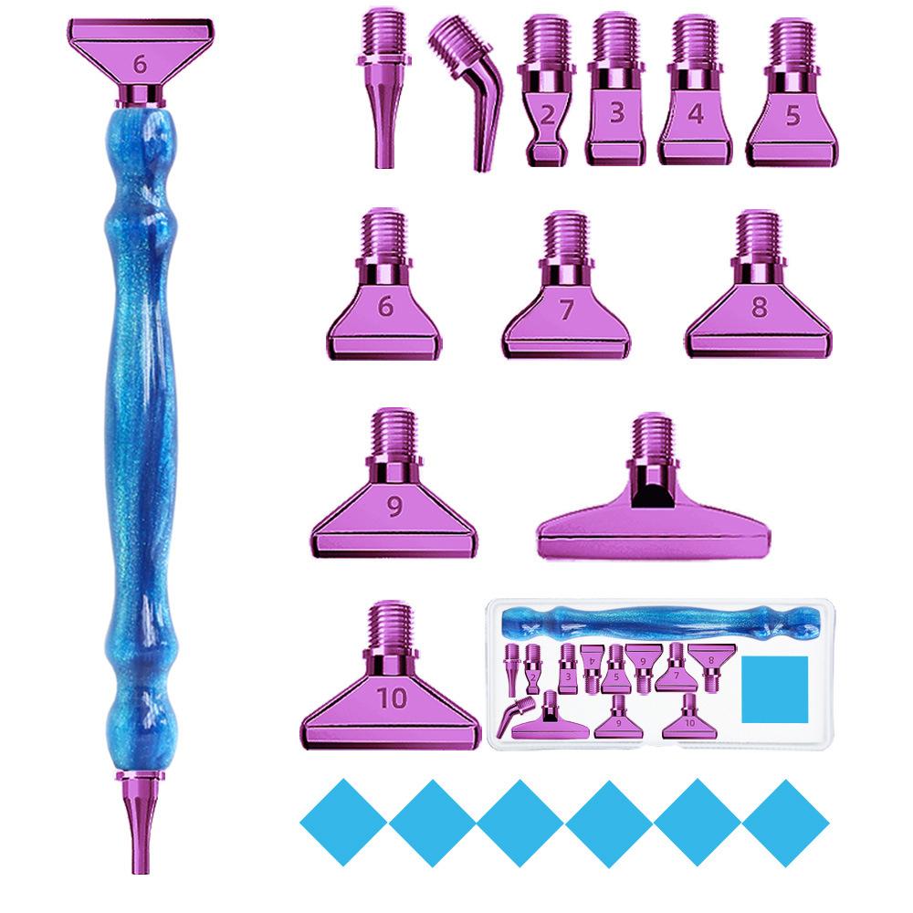 Diamant-Pinselset - Ein 19-teiliges Set lebendiger Farbverlaufswerkzeuge mit ergonomischen Griffen für präzises Diamantmalen