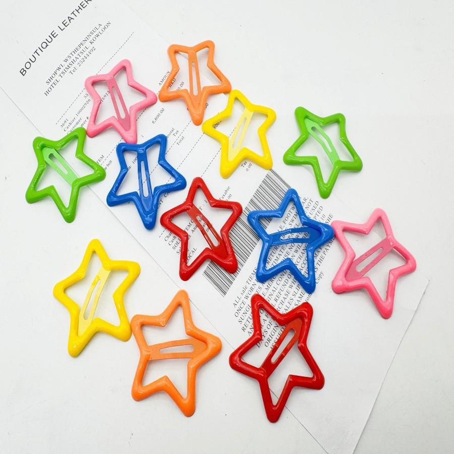 Children's Candy Color Star Hair Clips - Small Size BB Bangs Accessories