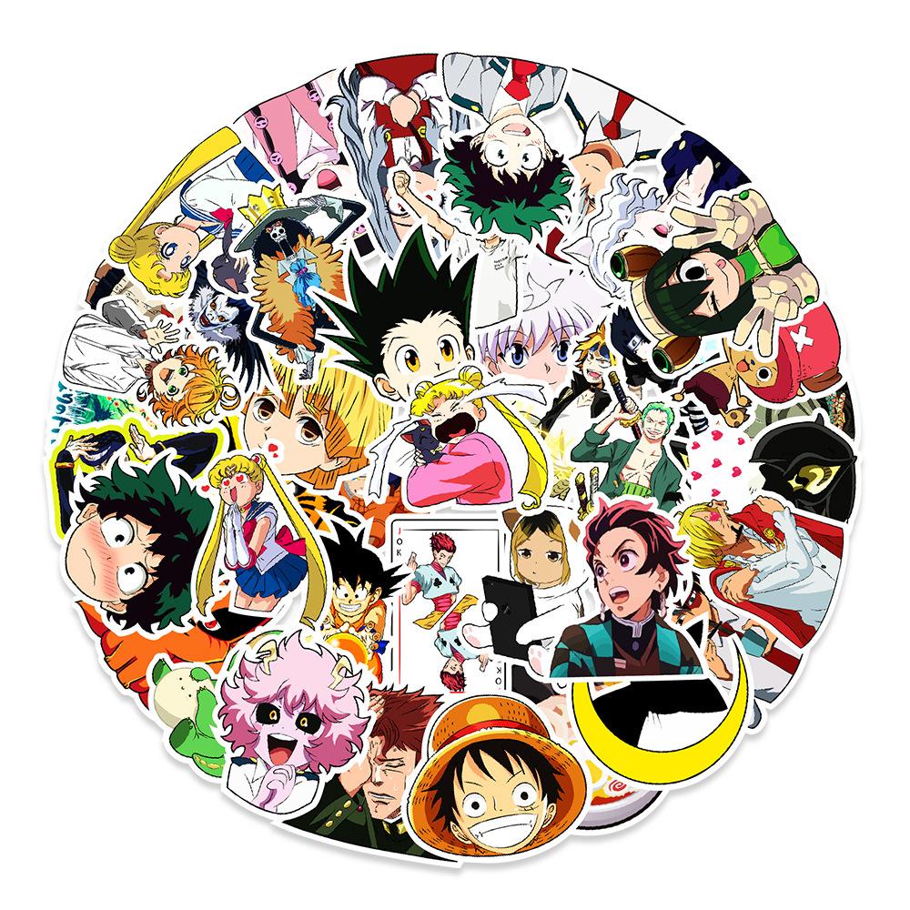 

50 Japanese Comic Collection Graffiti Stickers Pull Balance Bike Skateboard Kettle Computer Decoration Stickers