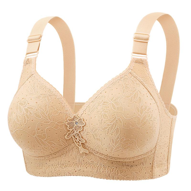 Übergröße Mesh Dessous Premium Jacquard Atmungsaktiv Leicht Körbchen Seitenstütze Lift & Formgebung Breite Träger 4-Haken BH