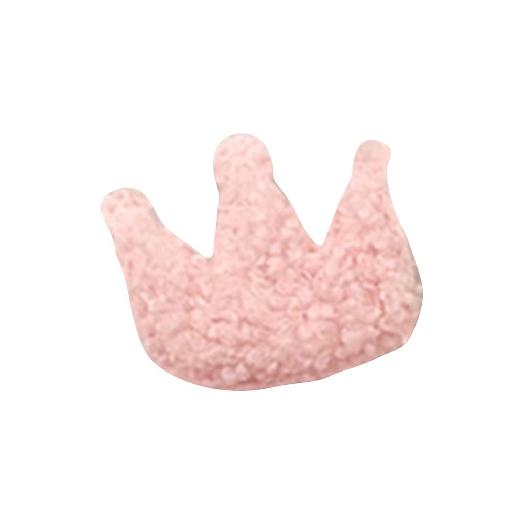 12Pcs Puffy Soft Teddy Plush Padded Patches Crown Appliques For DIY Clothes, Crafts, Hat, Bag, Woolen Gloves, Socks Decor
